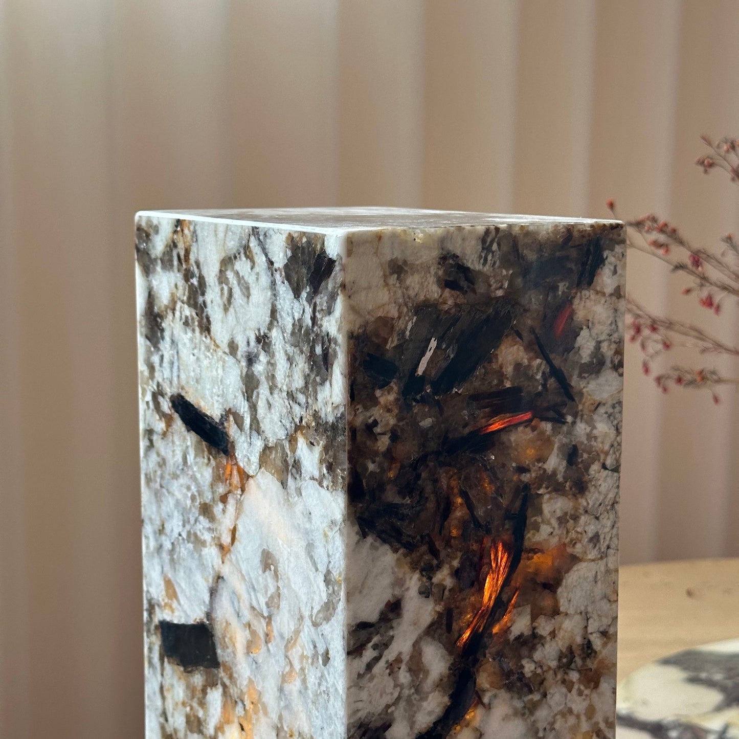 Square Stone Table Lamp