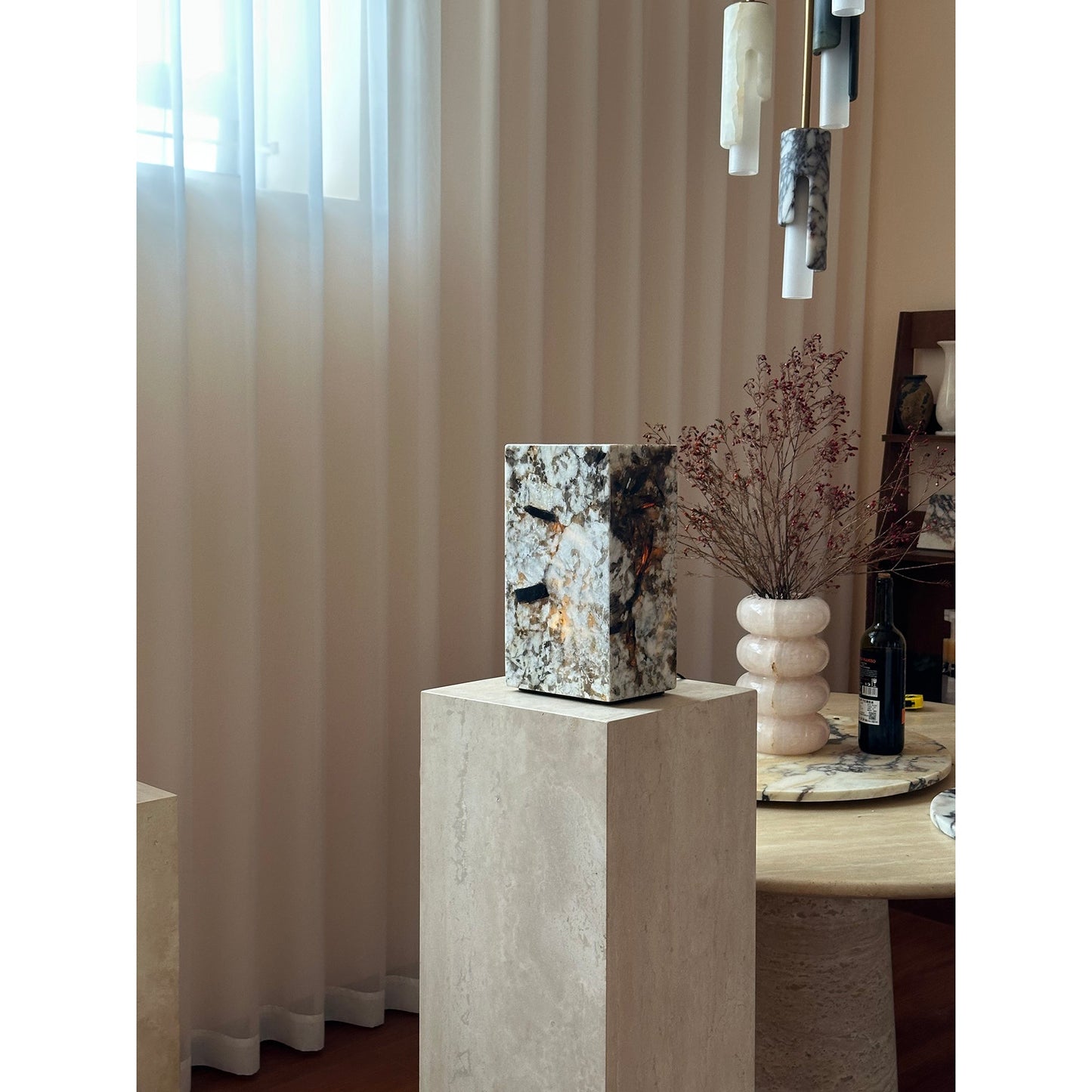 Square Stone Table Lamp