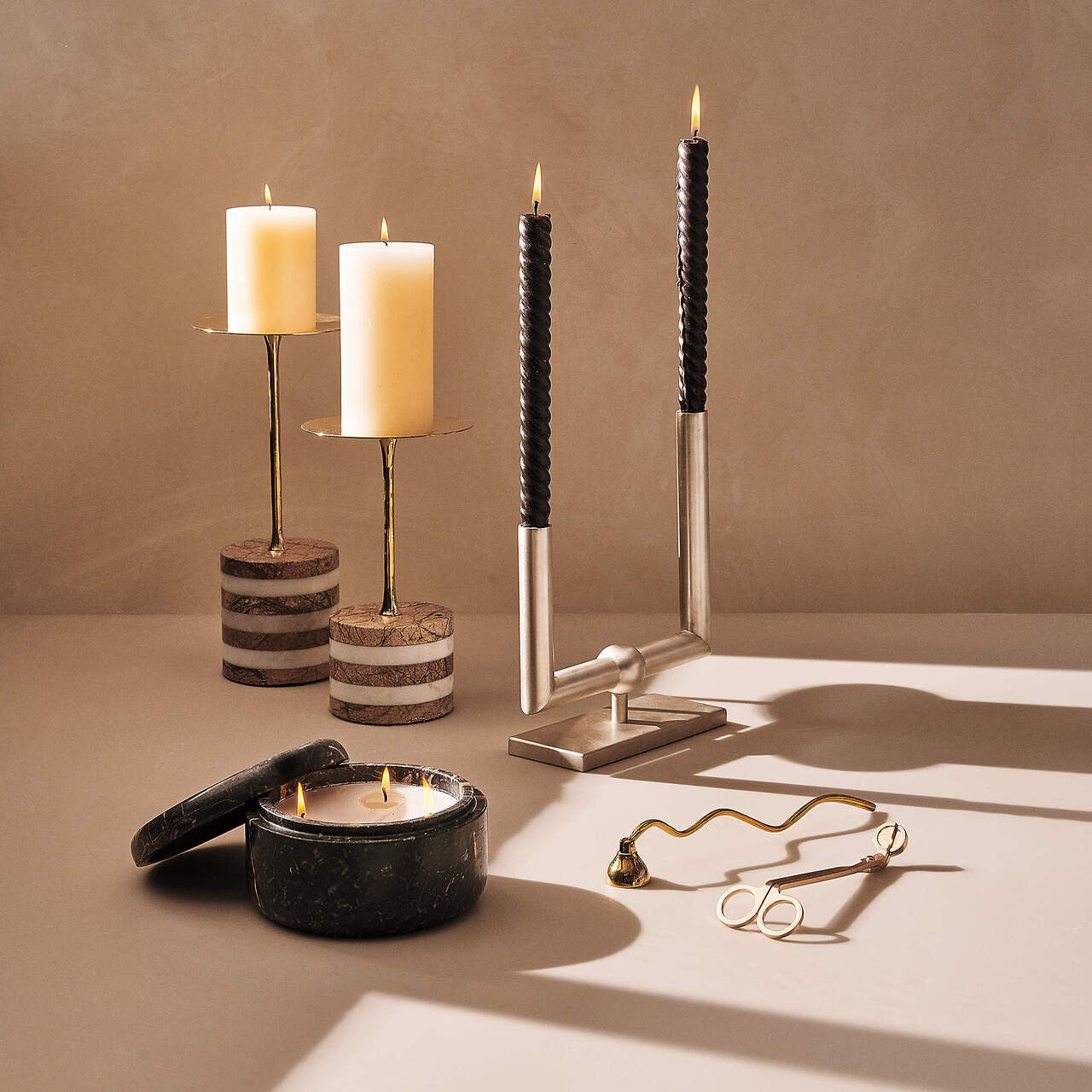 Esmon Marble Candle Stand