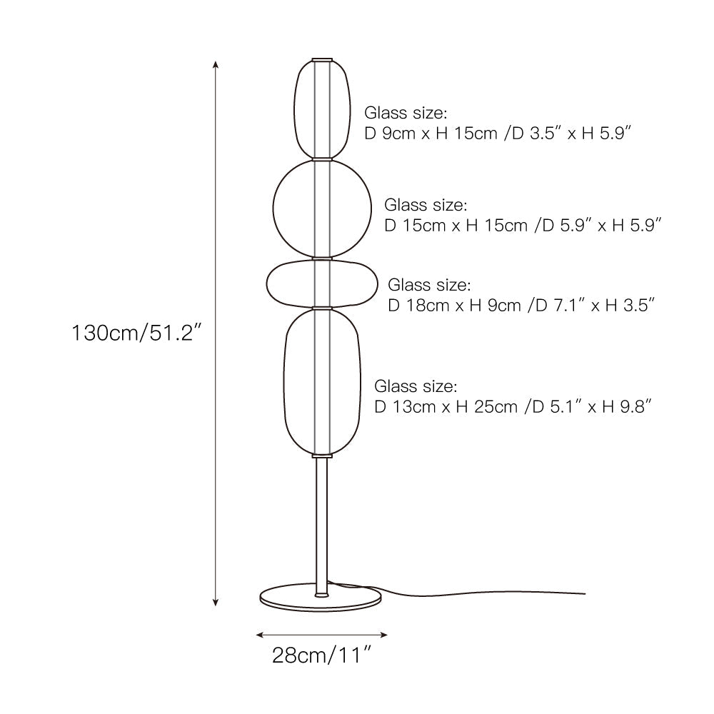 Esmon Glass Pebble Floor Lamp