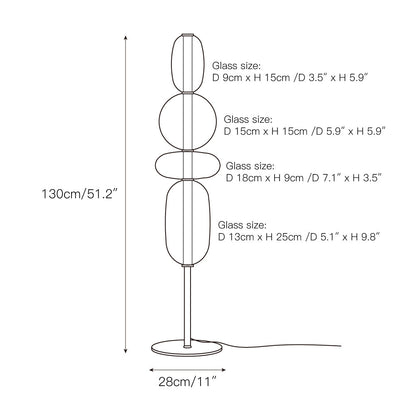 Esmon Glass Pebble Floor Lamp