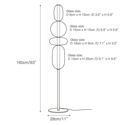 Esmon Glass Pebble Floor Lamp