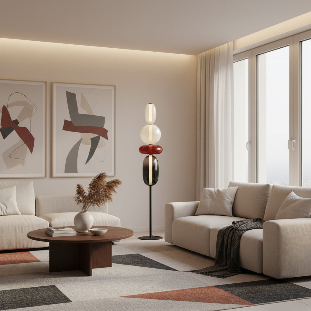 Esmon Glass Pebble Floor Lamp