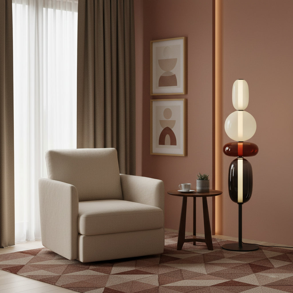 Esmon Glass Pebble Floor Lamp