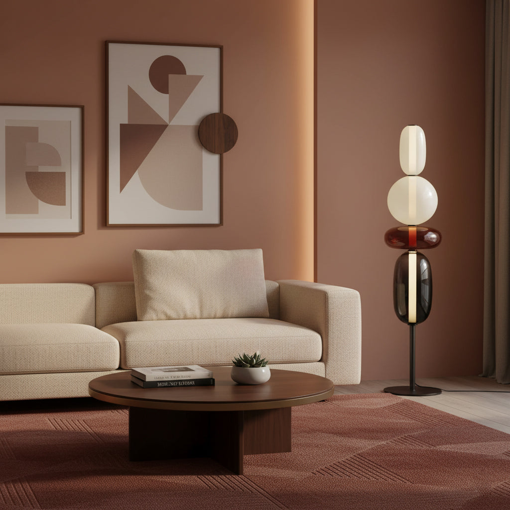 Esmon Glass Pebble Floor Lamp