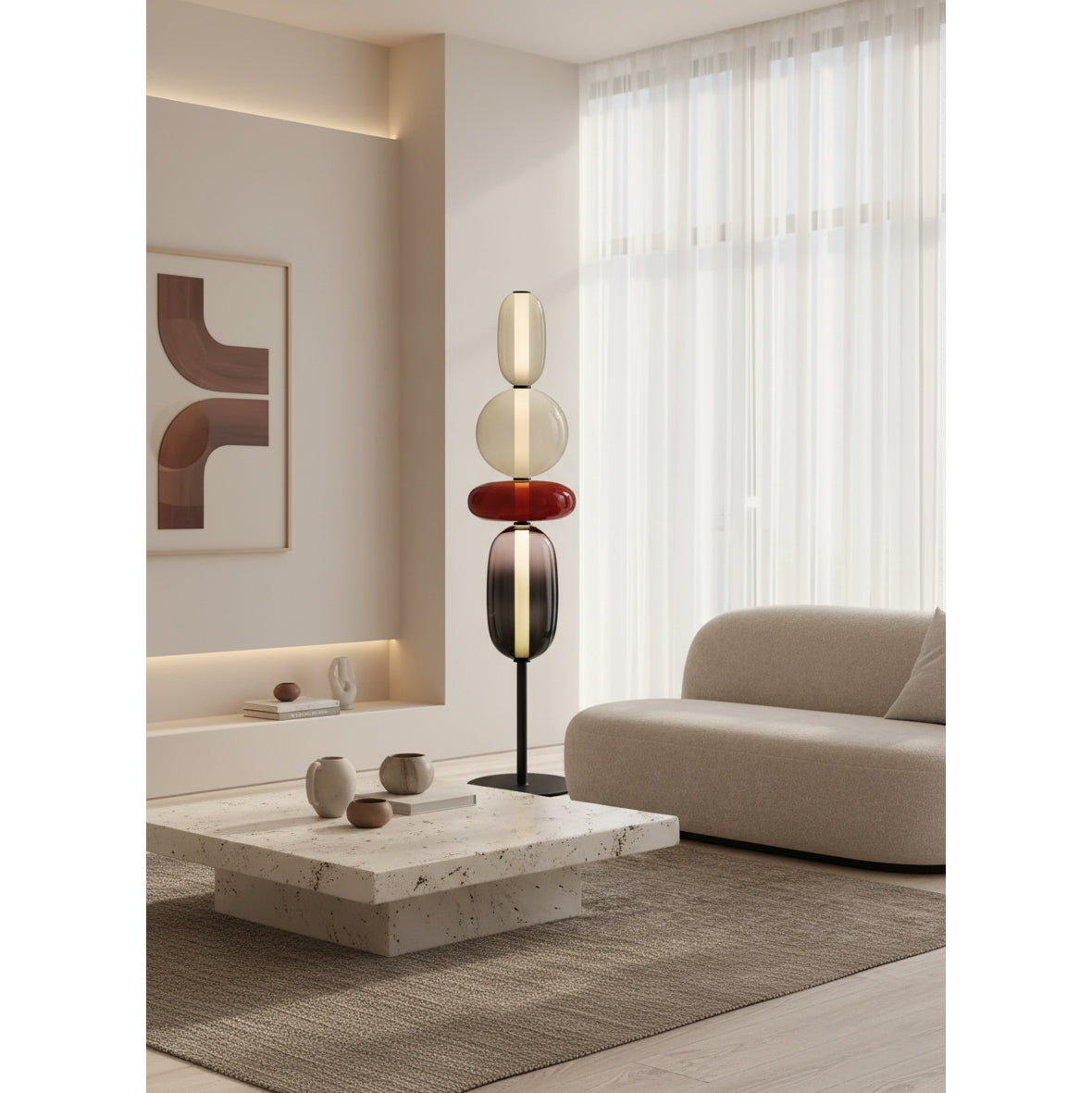 Esmon Glass Pebble Floor Lamp