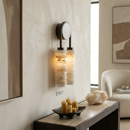Halden Double Alabaster Wall Lamp