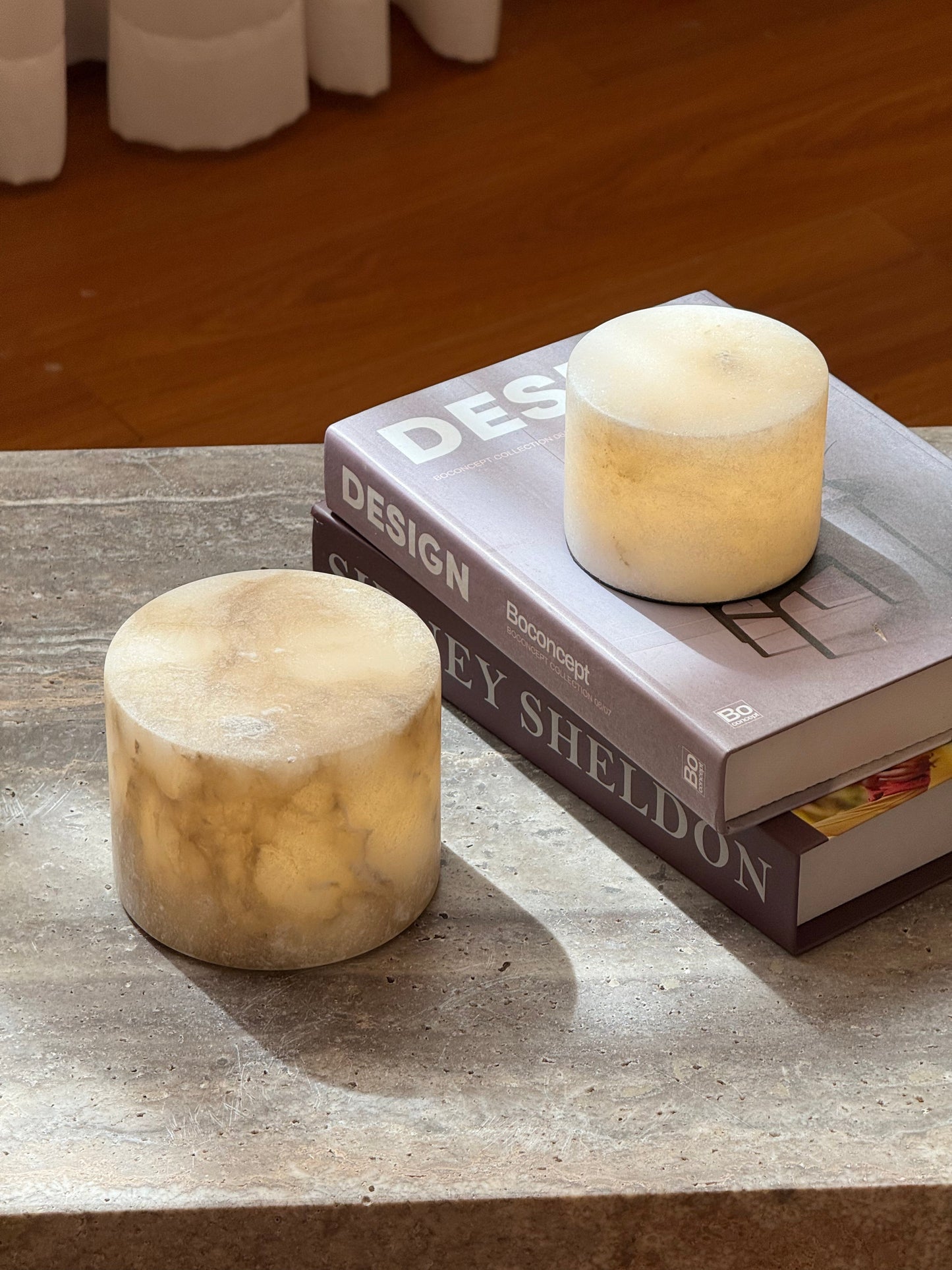 Sterno Alabaster Table Lamp (Built-in Battery)