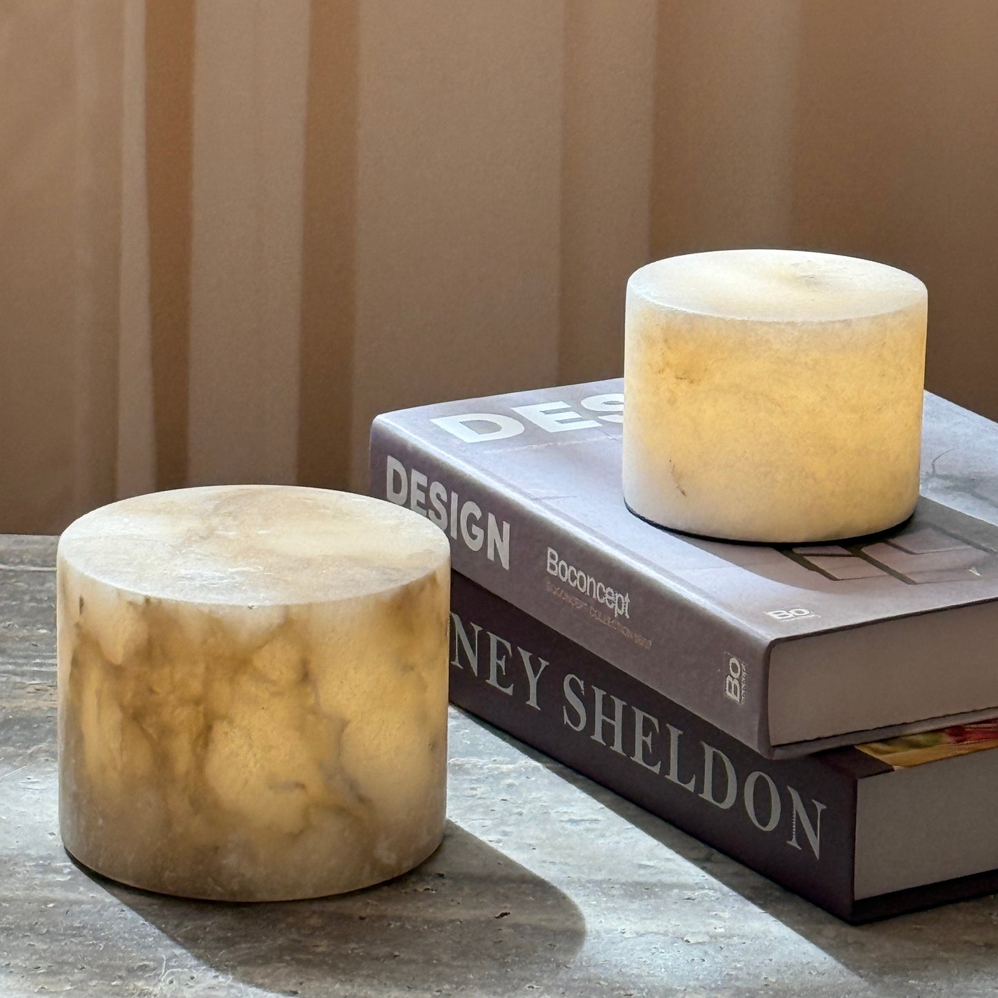 Sterno Alabaster Table Lamp (Built-in Battery)