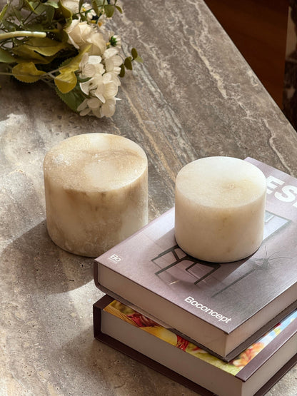 Sterno Alabaster Table Lamp (Built-in Battery)