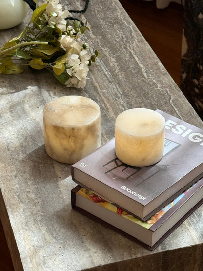Sterno Alabaster Table Lamp (Built-in Battery)