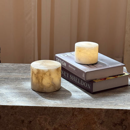 Sterno Alabaster Table Lamp (Built-in Battery)
