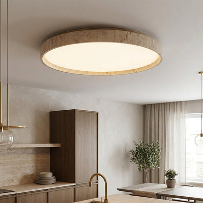 Ultra-thin Round Travertine Ceiling Lamp