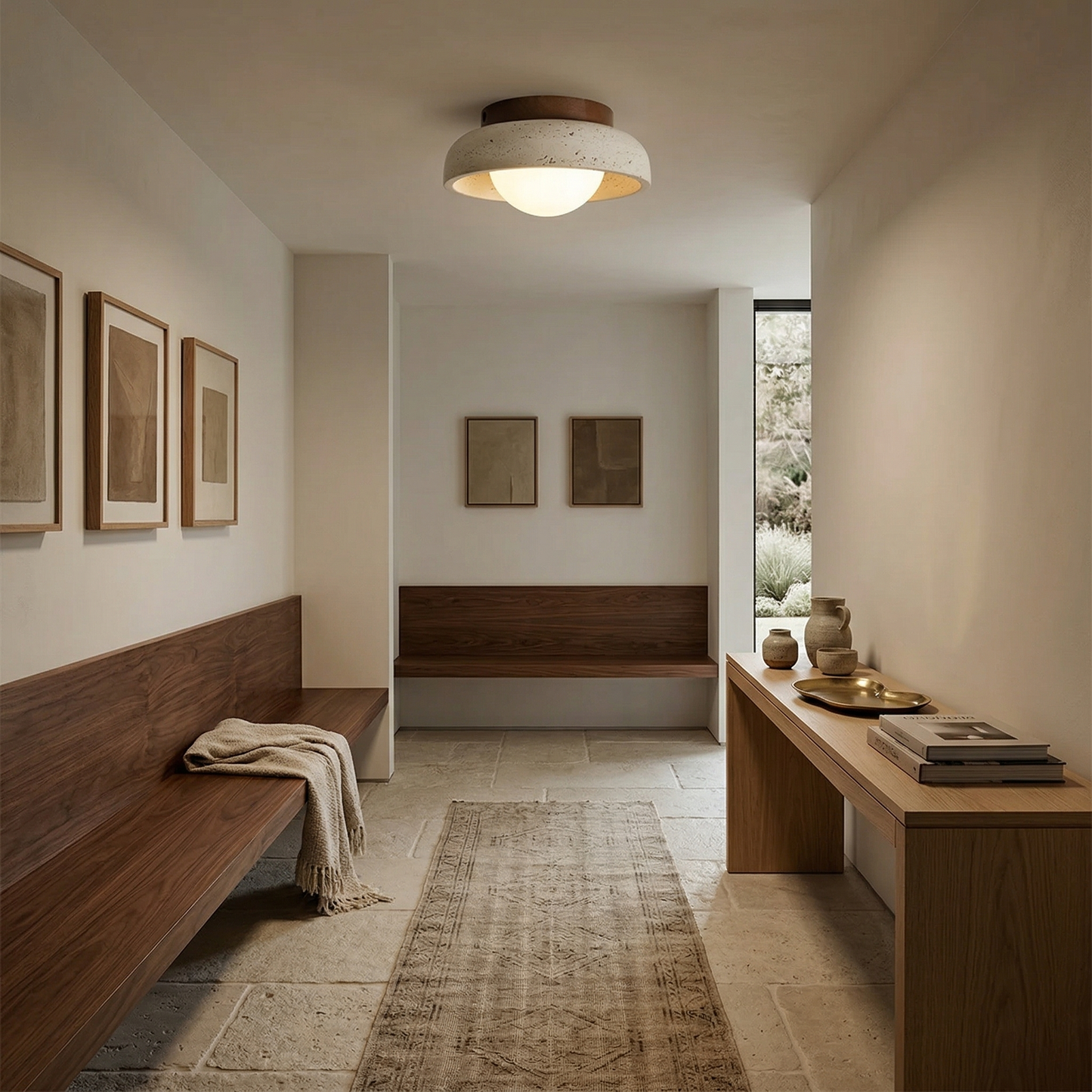 Doven Travertine Ceiling Lamp