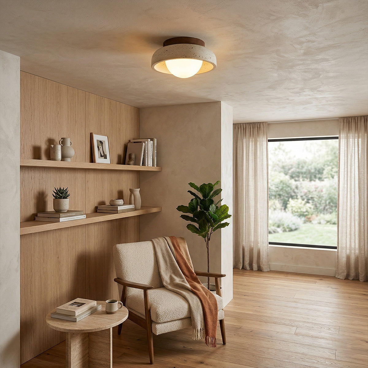 Doven Travertine Ceiling Lamp