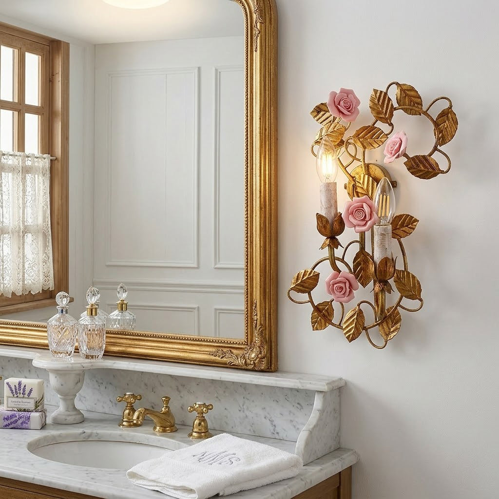 Symphony Rose Basket Sconce