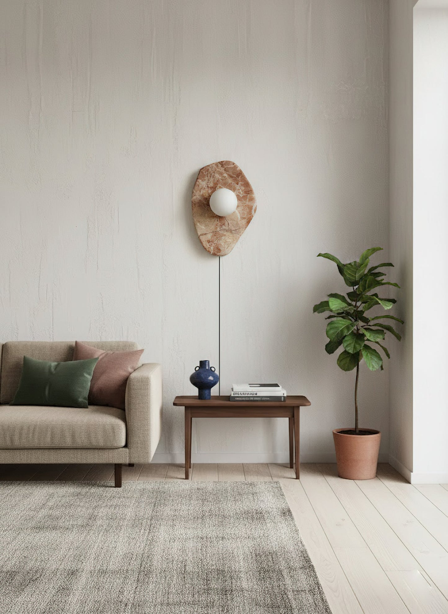 Gilia Marble Plug-in Wall Lamp