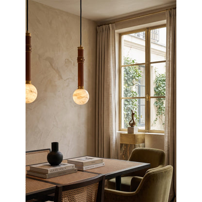 Opal Alabaster Globe Pendant Lamp
