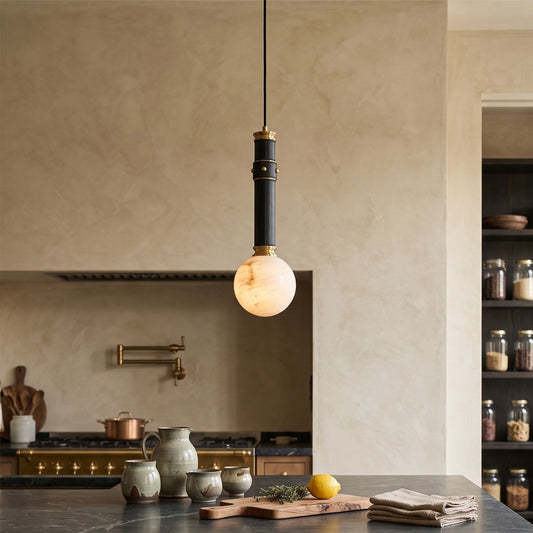 Opal Alabaster Globe Pendant Lamp