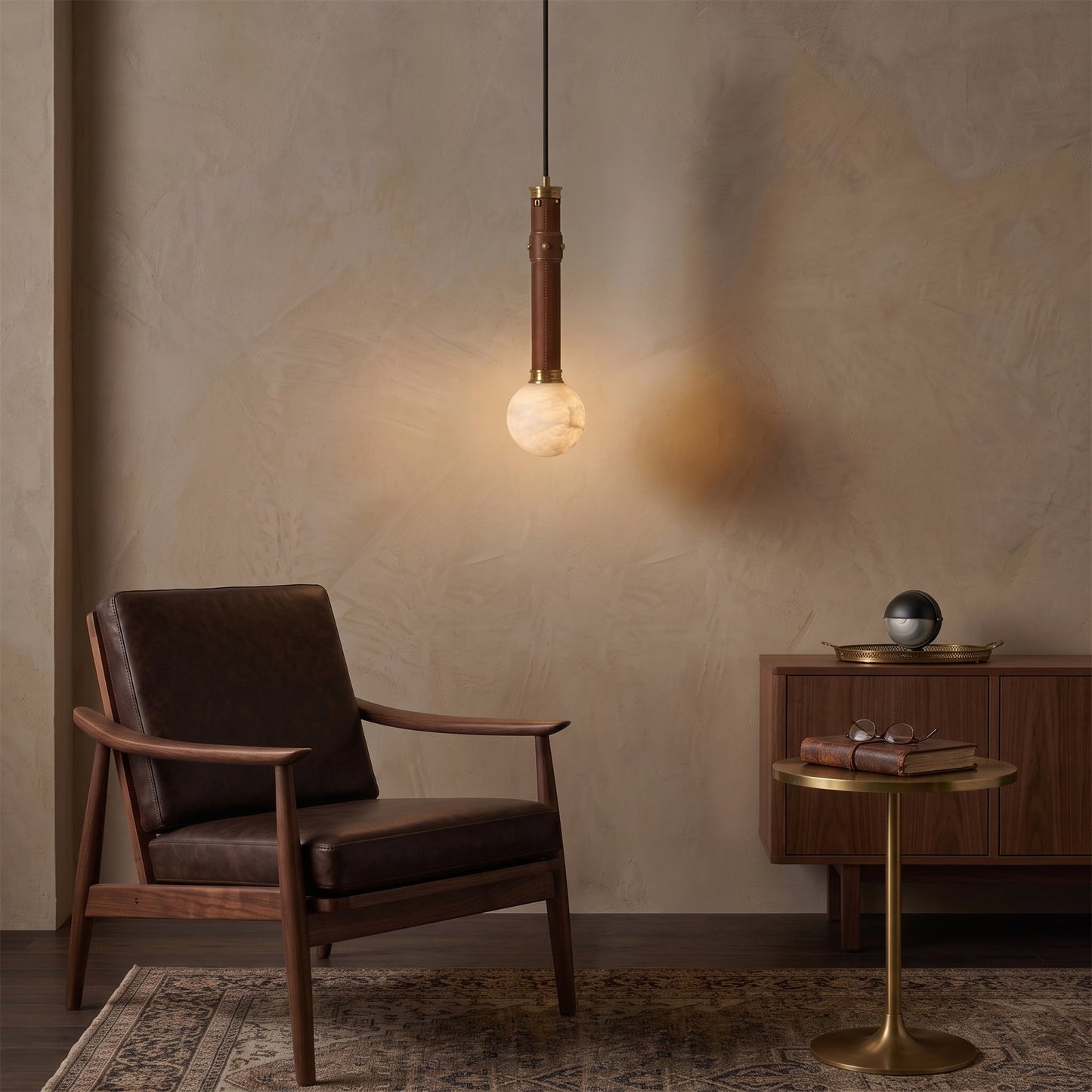 Opal Alabaster Globe Pendant Lamp