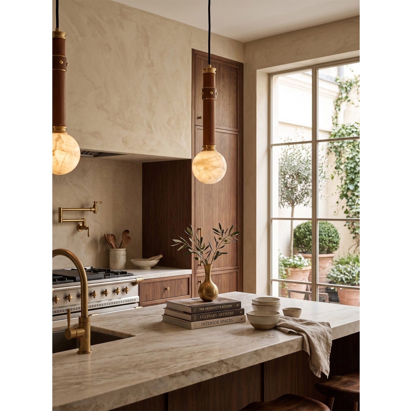 Opal Alabaster Globe Pendant Lamp