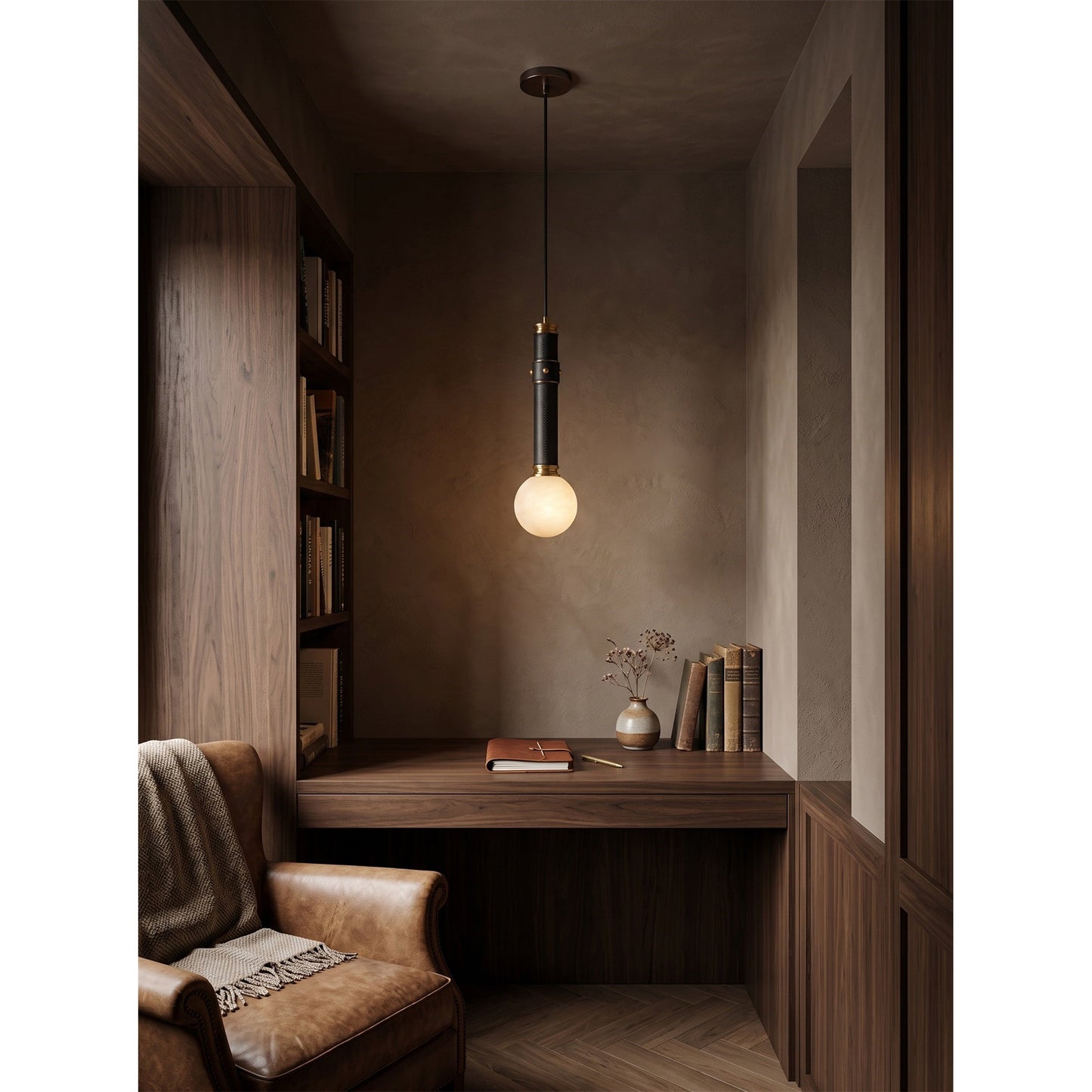 Opal Alabaster Globe Pendant Lamp