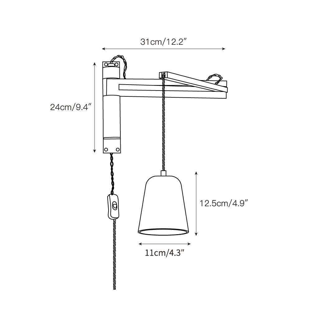 Riyn Travertine Swing Arm Plug-in Sconce