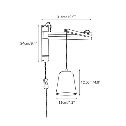 Riyn Travertine Swing Arm Plug-in Sconce