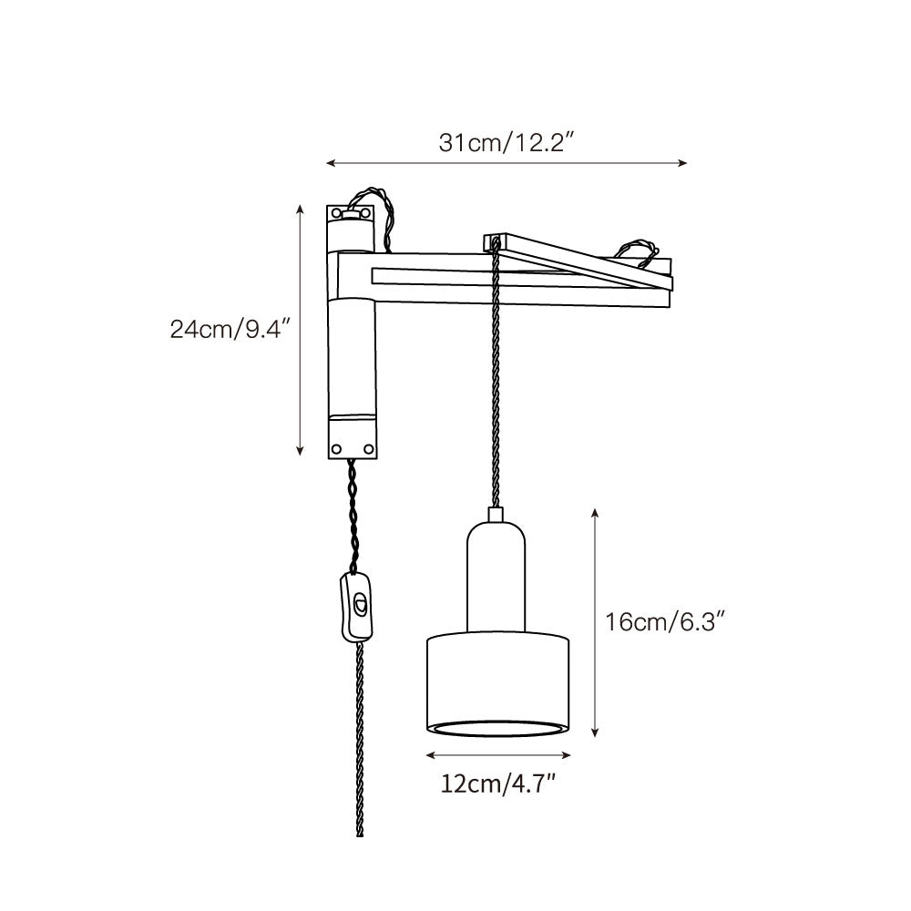 Riyn Travertine Swing Arm Plug-in Sconce