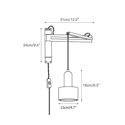 Riyn Travertine Swing Arm Plug-in Sconce