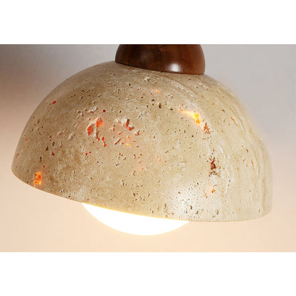 Riyn Travertine Swing Arm Plug-in Sconce