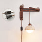 Riyn Travertine Swing Arm Plug-in Sconce