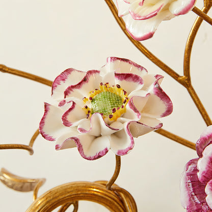Tole Ceramic Flower Wall Lamp