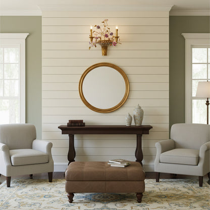 Tole Ceramic Flower Wall Lamp