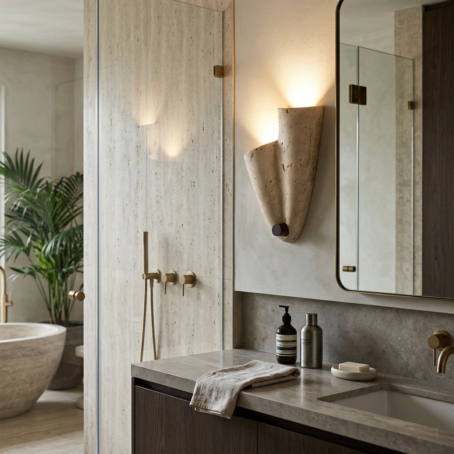Lumance Travertine Wall Lamp