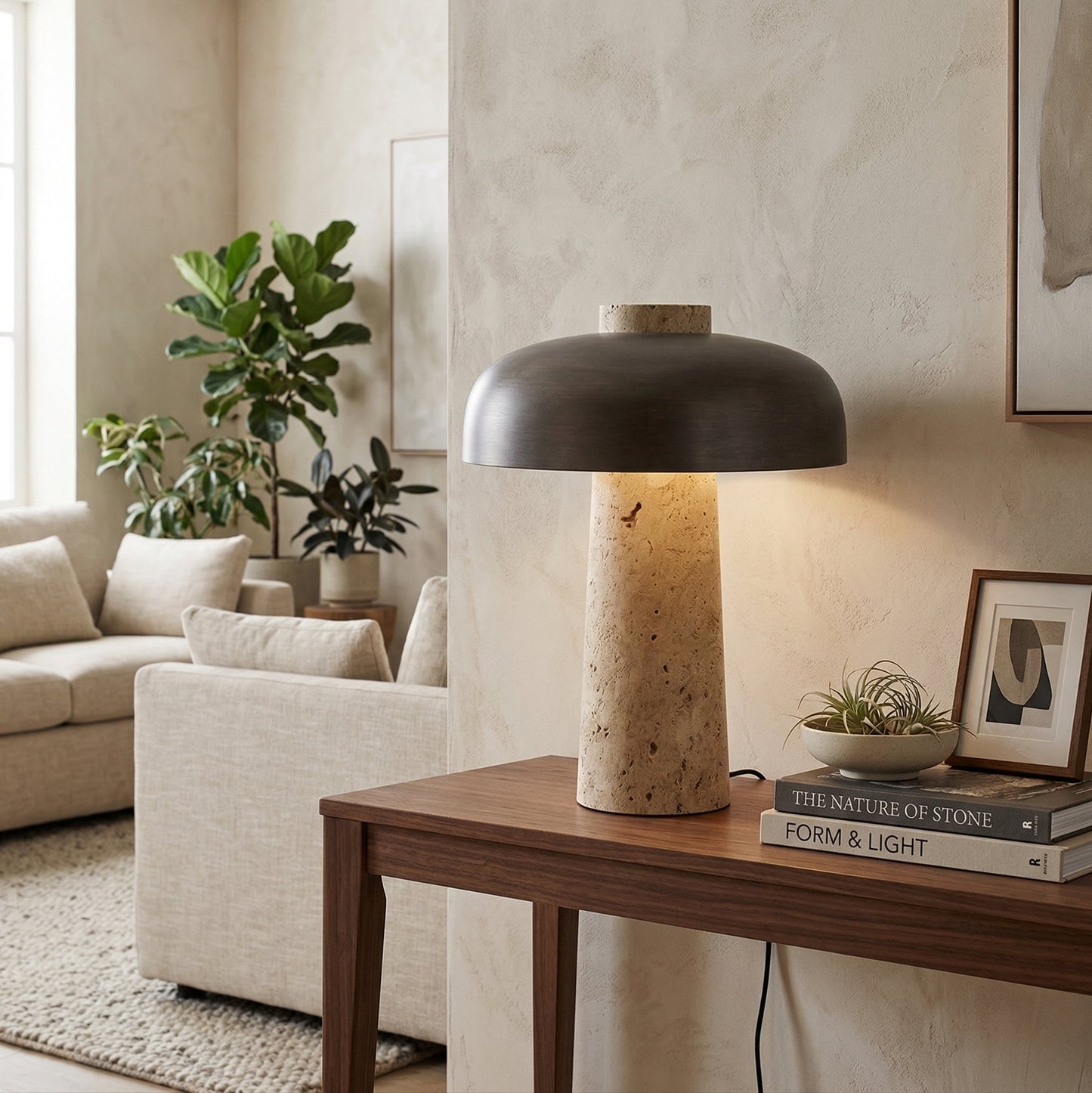 Fena Travertine Table Lamp