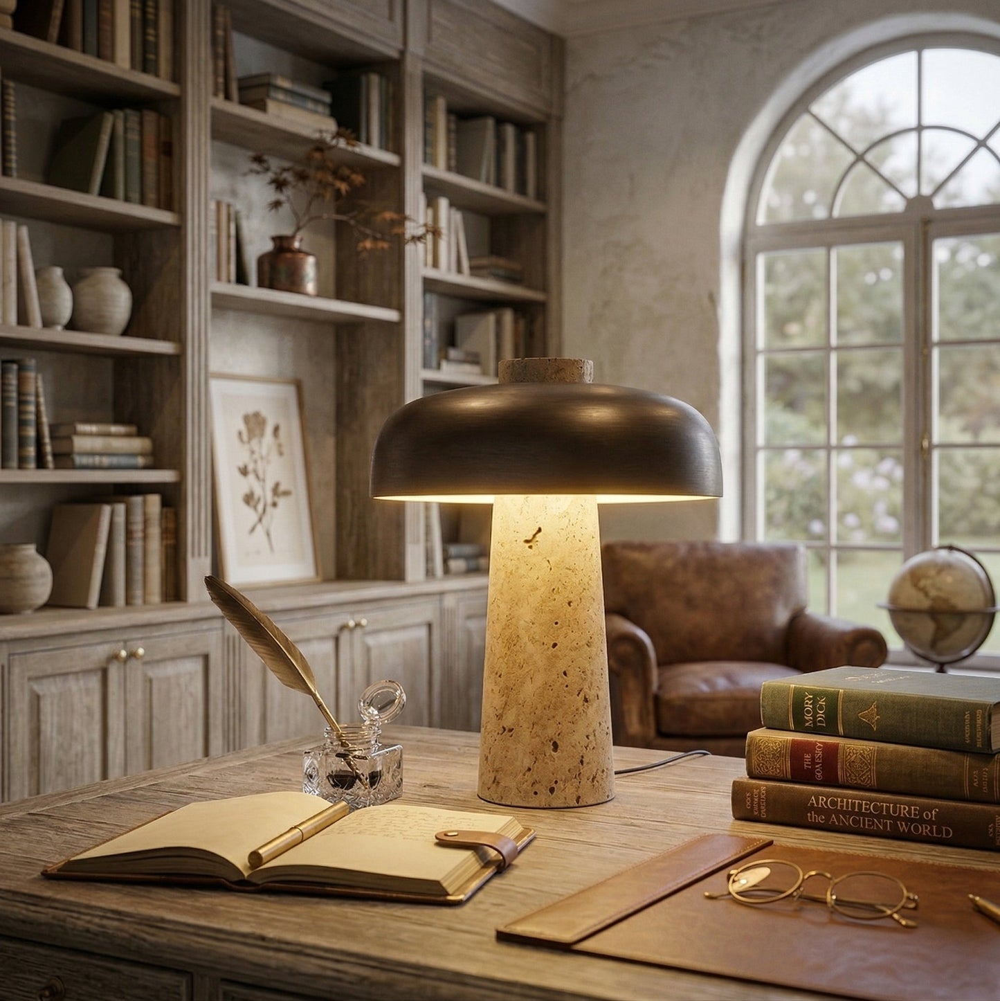 Fena Travertine Table Lamp