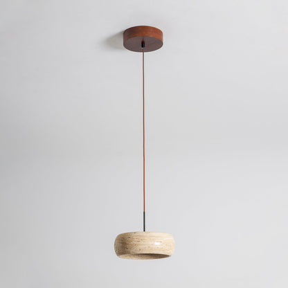 Travertine Drum Pendant Lamp