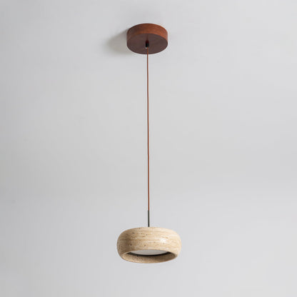 Travertine Drum Pendant Lamp