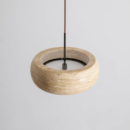 Travertine Drum Pendant Lamp