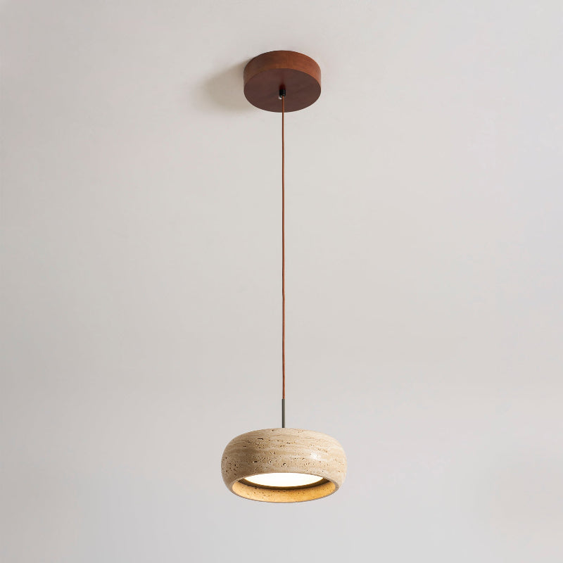 Travertine Drum Pendant Lamp