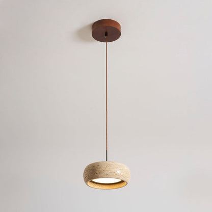 Travertine Drum Pendant Lamp