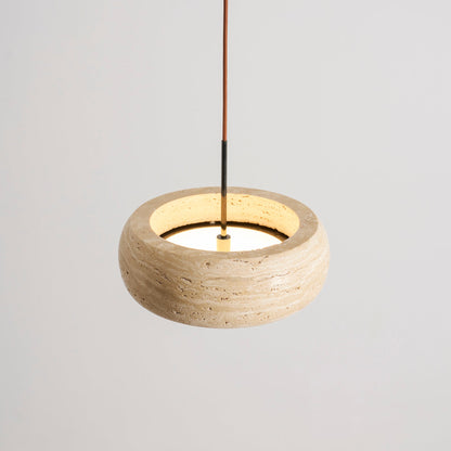 Travertine Drum Pendant Lamp