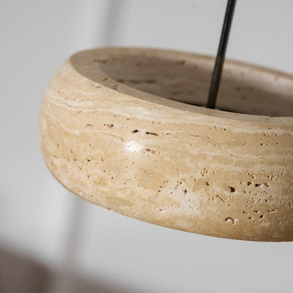 Travertine Drum Pendant Lamp