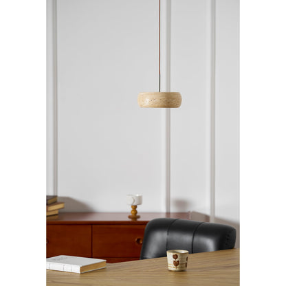 Travertine Drum Pendant Lamp