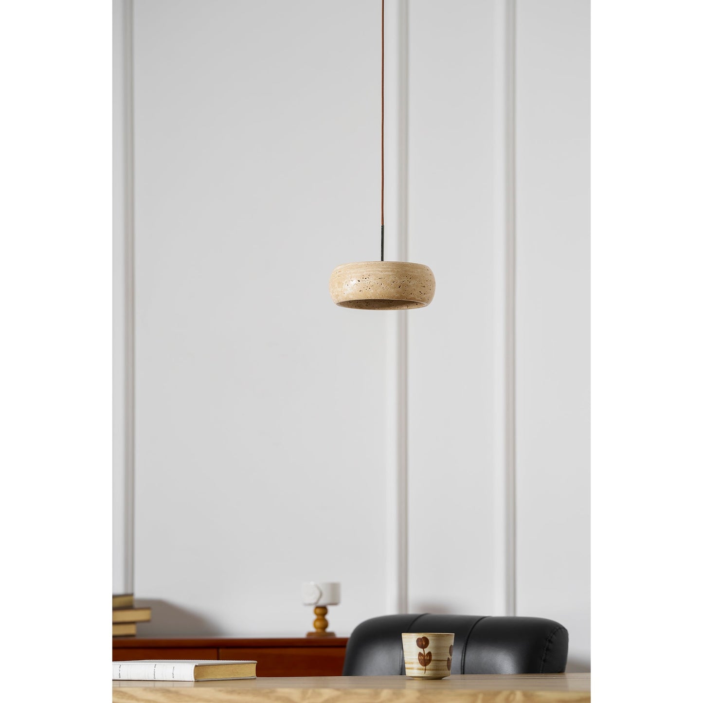 Travertine Drum Pendant Lamp