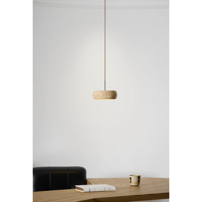 Travertine Drum Pendant Lamp