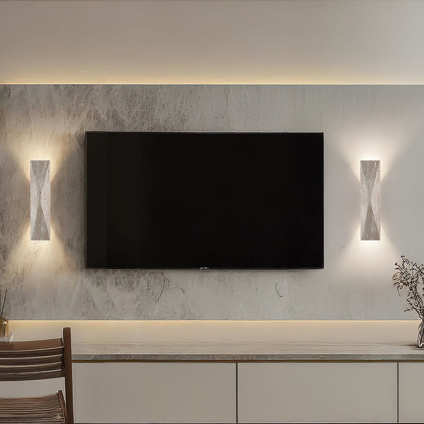 Warlow Travertine Wall Lamp