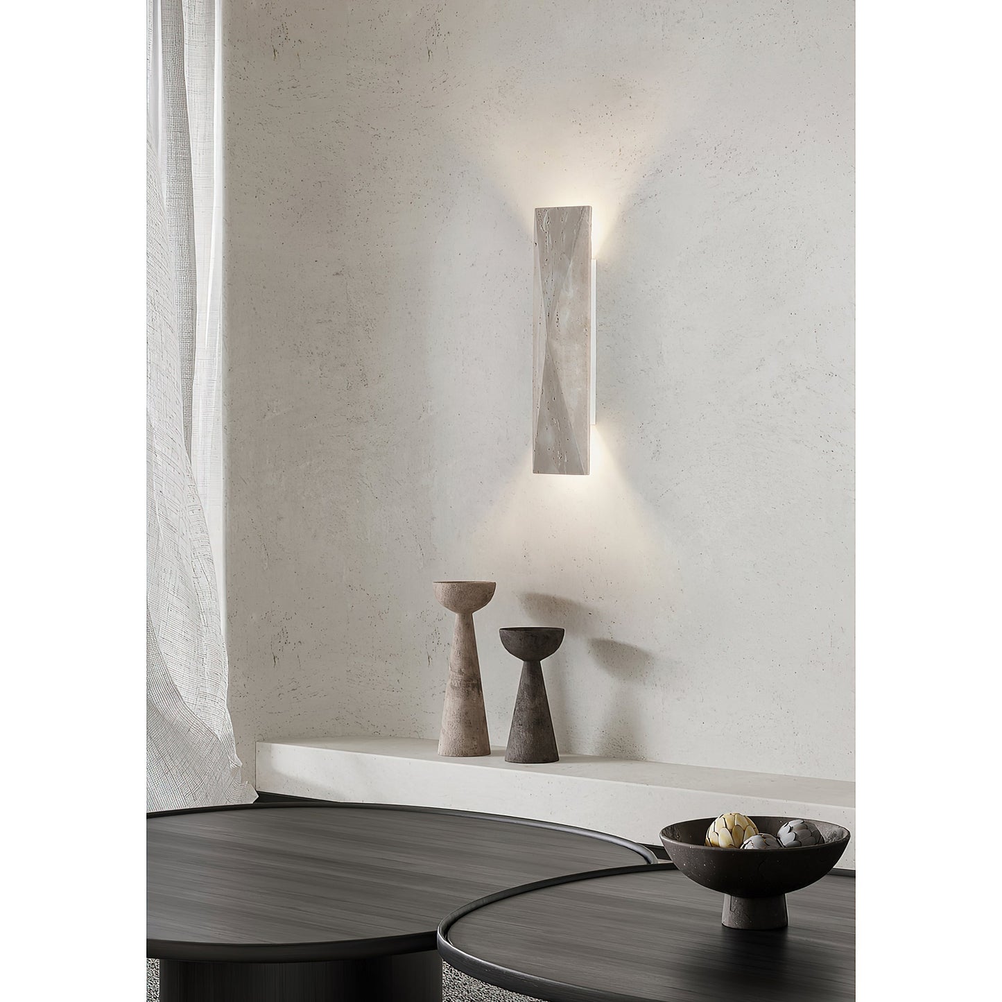 Warlow Travertine Wall Lamp