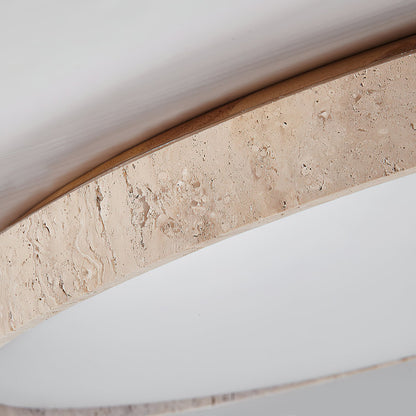 Ultra-thin Round Travertine Ceiling Lamp